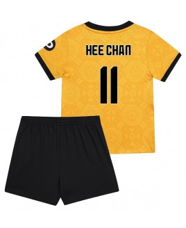 Günstige Wolves Hee-chan Hwang #11 Heimtrikotsatz Kinder 2025-26 Kurzarm (+ Kurze Hosen)